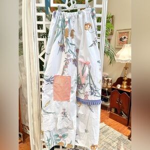 Cottagecore Floral Patchwork Wide Leg cotton pants